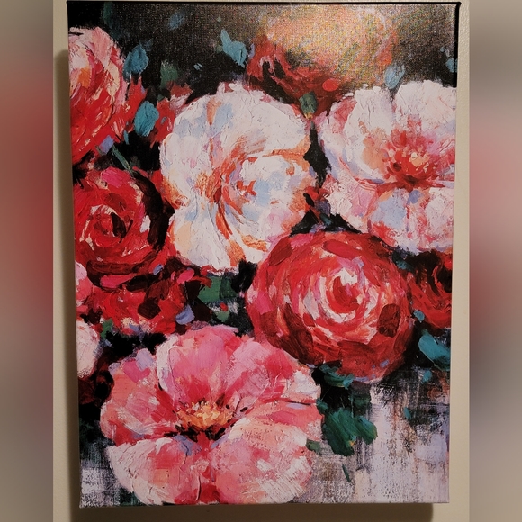 Flower Wall Art Set of 3 Wall Decor - Picture 3 of 4